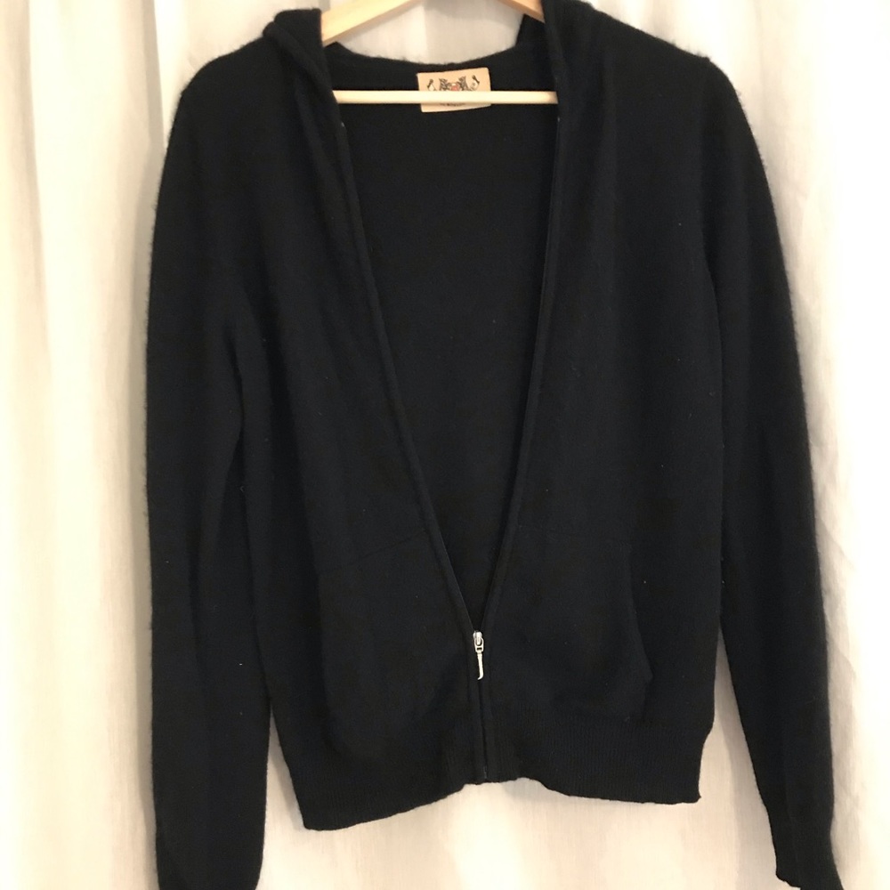 100% Cashmere black zippered Juicy Couture sweater